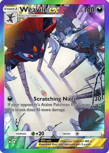 Weavile ex card